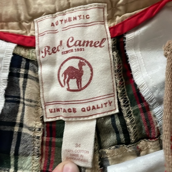 Red Camel Madras Plaid Bermuda Shirts Size 34, 100% Cotton, Vintage Quality Sewn - Picture 6 of 16
